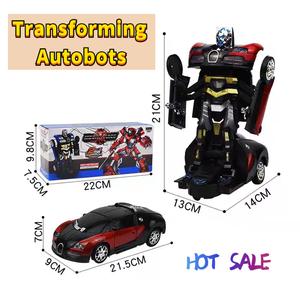 Hot-Selling Children's Toy Car Electric Red Mecha War God Transforming Car Robot Boy Gift bumblebee  transformer remote  controlled  car