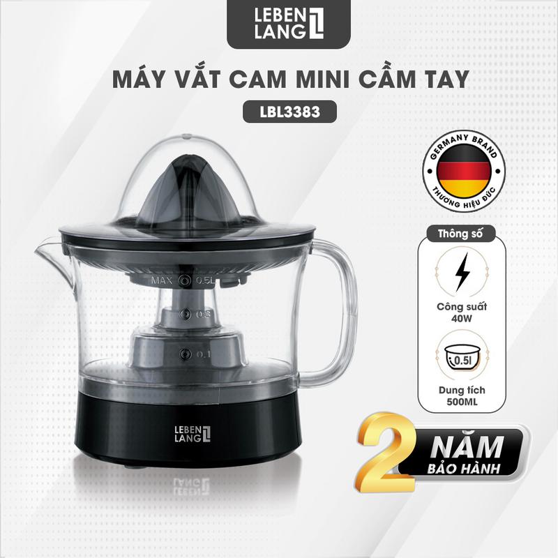 Best Seller Máy vắt cam mini Lebenlang LBL3383 công suất 40W dung tích 500ml bảo hành 2 năm - hàng chính hãng