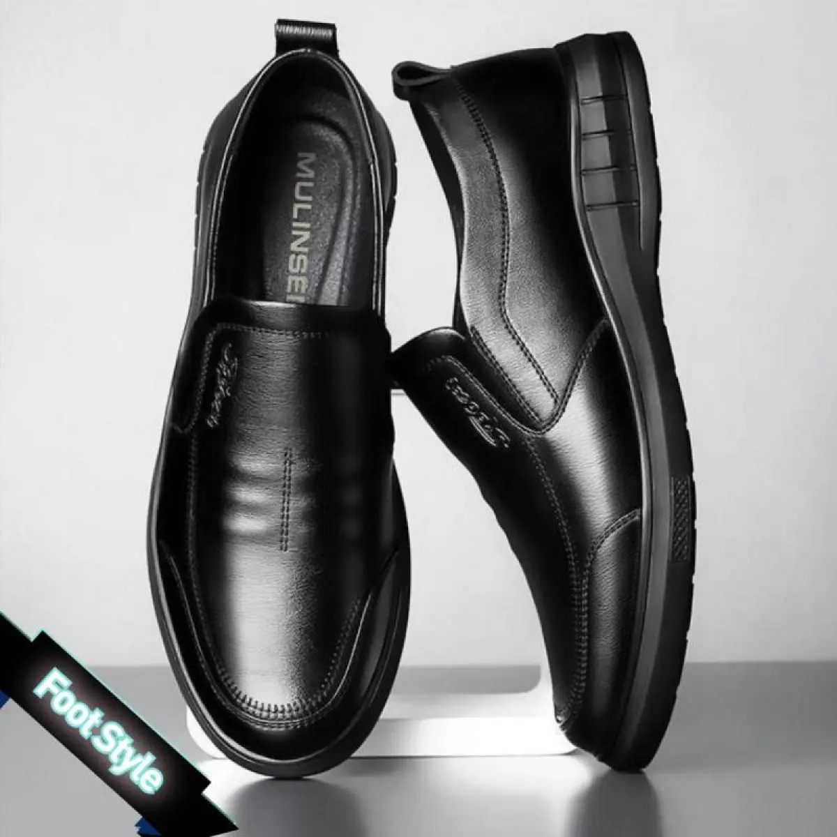 【Foot Style】รองเท้าหนังสำหรับผู้ชาย วัยกลางคนและผู้สูงอายุ ทนต่อการสึกหรอ ระบายอากาศ สไตล์อังกฤษ ลำลองและทันสมัย พื้นนุ่ม พื้นผิวนุ่ม เหมาะสำหรับธุรกิจและสวมใส่อย่างเป็นทางการ