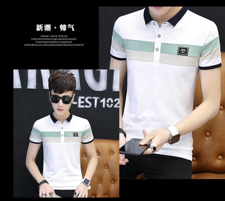 Product Introduction of Áo Thun Cotton Nguyên Chất Ngắn Tay Cho Nam, Áo Polo Có Ve Áo Dáng Ôm Hàn Quốc, Đẹp Trai, Hợp Thời Trang, Lớp Nền, Mùa Hè 16