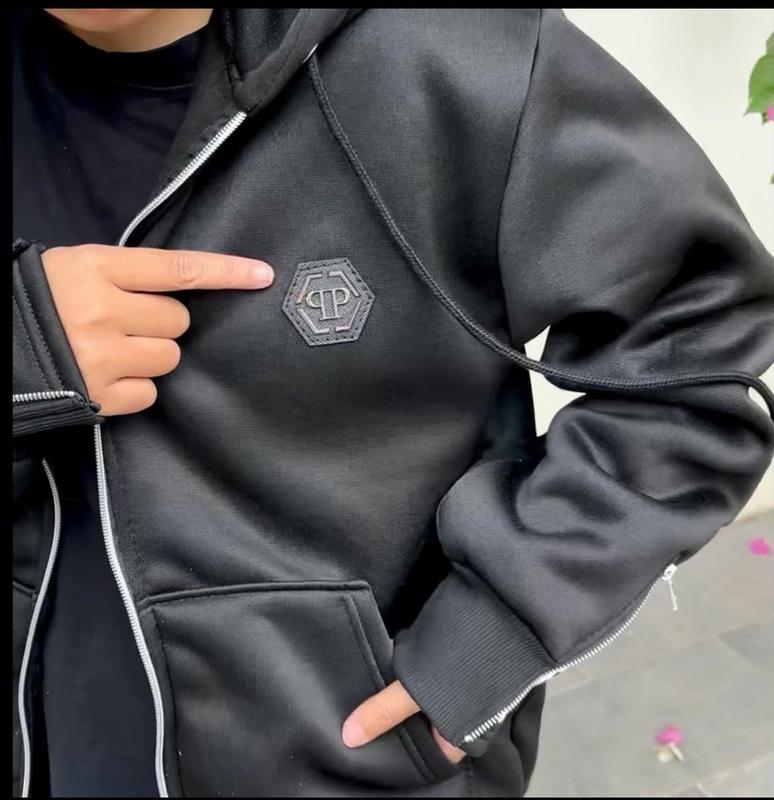 Áo Hoodie Khóa Kéo PhiLip qp Đầu Lâu Mẫu In Kim Tuyến (Logo Sắt) Cực Chất Hot Trend 2024.Áo Nỉ Cao Cấp qp Khóa Tay Hot New Menswear 2