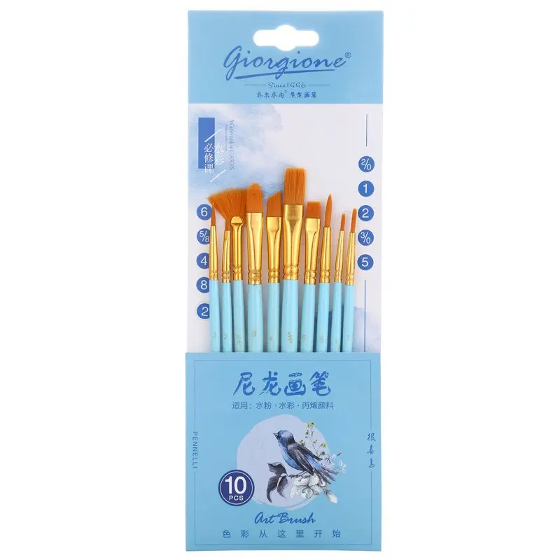 BỘ 10 CÂY CỌ VẼ MÀU NƯỚC THÂN MÀU PASTEL GIORGIONE G-188 4