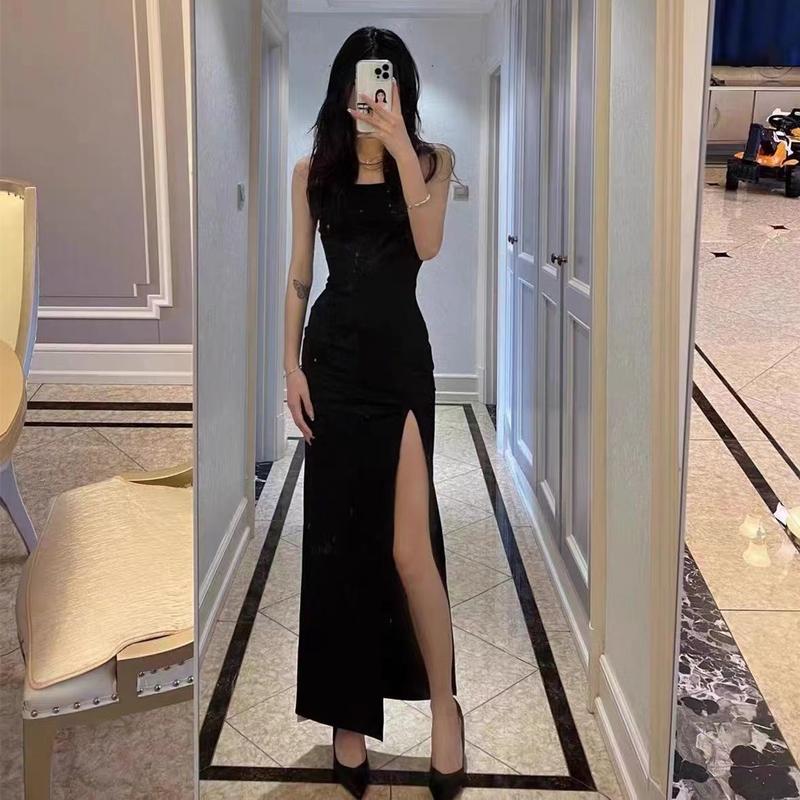 Product Introduction of Váy Hai Dây Mảnh Hông Xẻ Tà Màu Đen, Dành Cho Phụ Nữ Trưởng Thành, Dài Đến Eo, Bó Sát, Phong Cách Dễ Thương Và Gợi Cảm, Thiết Kế Đẹp, Thích Hợp Cho Phụ Nữ Trẻ, Hàng Mới Về Năm 2025 6