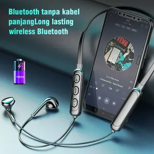 bluetooth Earphone Nirkabel Bluetooth 5.0 dengan Tali Leher dan Magnetik Baterai Tahan Lama Headset Olahraga Lari Wireless Bluetooth Neckband Earphones Sports Running Headset