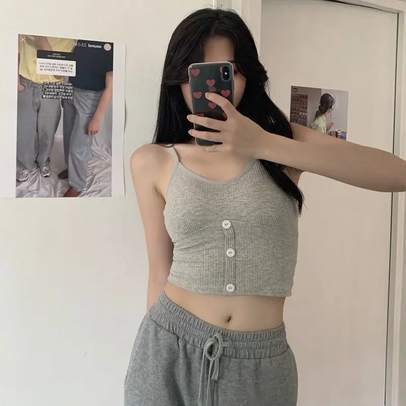 Tank Top Atasan Wanita Style Import Pendek Polos Tanktop With Bra Fashion Simple Cute Korean 852 5