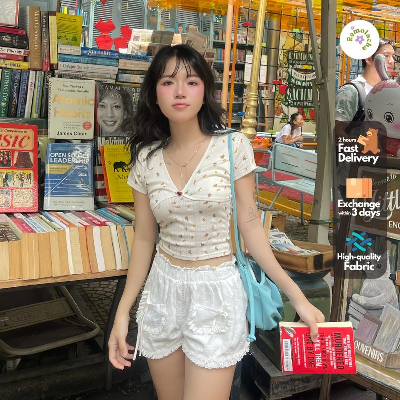 REMOLACHA | Boong Top - Áo thun hoa nhí vải thun mềm