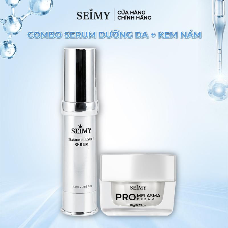 Combo Serum Dưỡng Da Seimy - Diamond Luxury Serum Kèm Kem Nám Seimy - Pro Melasma Cream