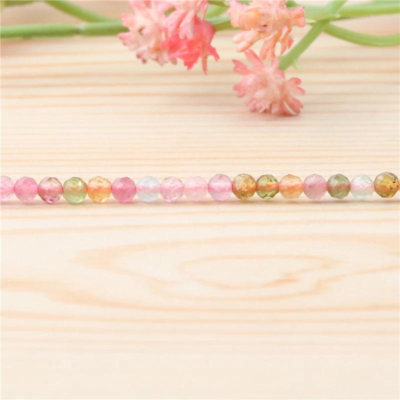 Product Introduction of Natural Stone Garnet Rudy Citrine Malachite Opal Tourmaline  Round Faceted Beads Size 2 3 4MM For Jewelry Making Diy Bracelet 17
