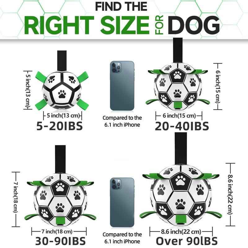 Gift for Pets, Paw Pattern Football Pet Toy Summer Gift, Indoor & Outdoor Pet Play Supply with Nylon Strap & Hand Pump, Creative Dog Chewing Ball Toy for Teeth Cleaning 1