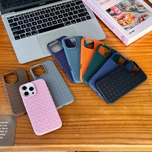 Case For iPhone 16 15 14 13 Pro Max 16e Ultra Thin 3D Cross Weave Skin Soft Silicone Cover