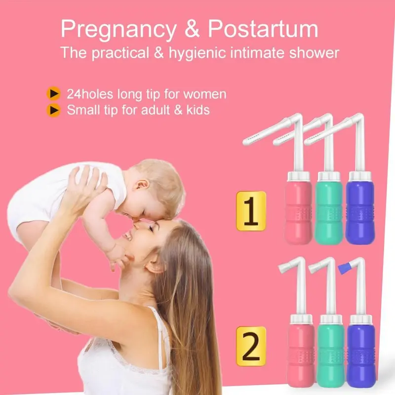 2 in 1 Travel Bidet Bottle, 2 Counts/set Portable Bidet for Travel, Personal-Hygiene Cleaning Tool for Women, Postpartum Care Bottle 6