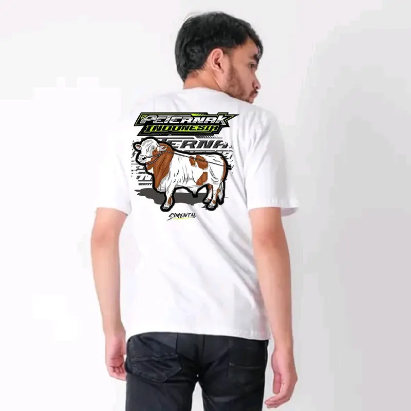KAOS PERTERNAK SAPI INDONESIA Putih Baju Nyaman Bisa cod 0