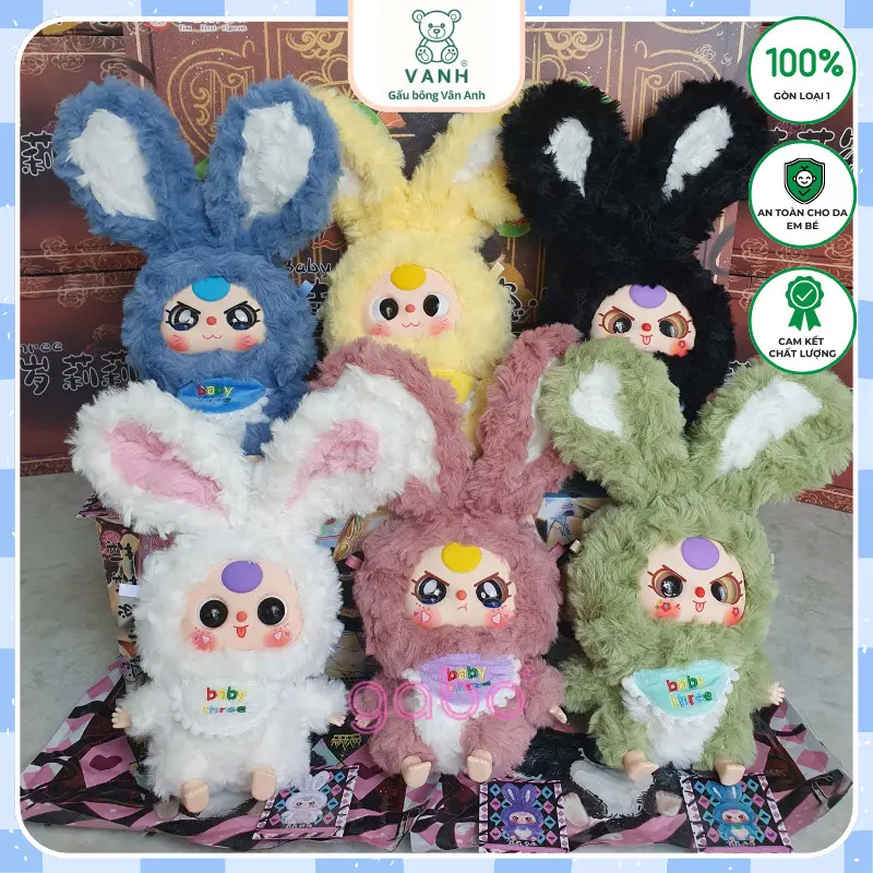 Blind Box Bé Ba Thỏ Thị Trấn hàng VN - mắt ngẫu nhiên, BB3 Bé ba Thỏ Thị Trấn Full Box búp bê nhồi bông quà tặng cho bé sẵn SLL - mắt ngẫu nhiên 0