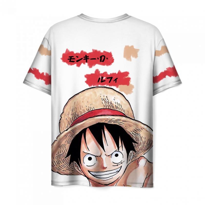Product Introduction of Summer casual fashion 3D T-shirt casual men's Luffy short-sleeved 3D printing one-piece animation Menswear Top 6