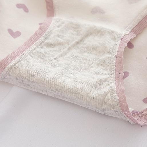 Quần Lót Nữ Màu Tím Xinh Xắn, Quần Lót Cotton Không Lộ Viền Họa Tiết Trái Tim Dễ Thương  Savill L110 Women ngắn 8