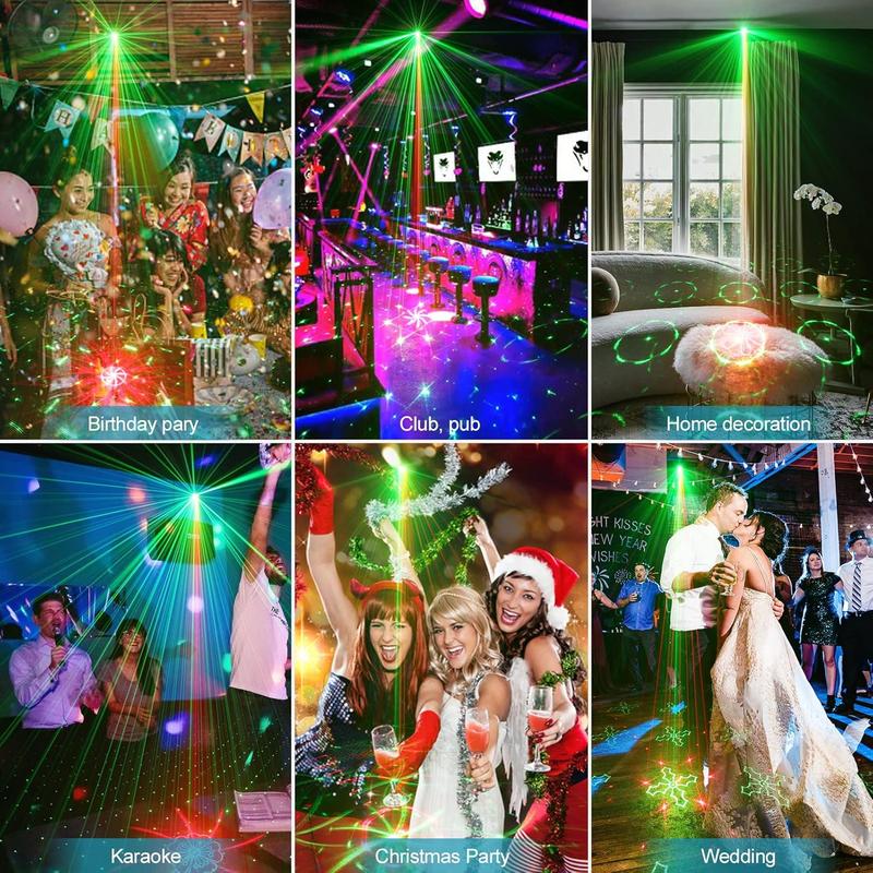 USB Powered 3 In 1 LED Stage Light, Audio Event Disco Light, RGB Projector Party Light With Remote Control For Karaoke Bars Nightclubs Birthday 5