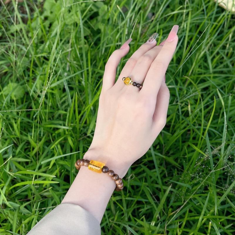 Vòng Tay Trầm Hương Đơn Omani Mix Đá Ngũ Sắc Trợ Mệnh - Phụ Kiện Đeo Tay May Mắn vòng  gỗ vòng  trầm vòng  trầm vòng  mộc