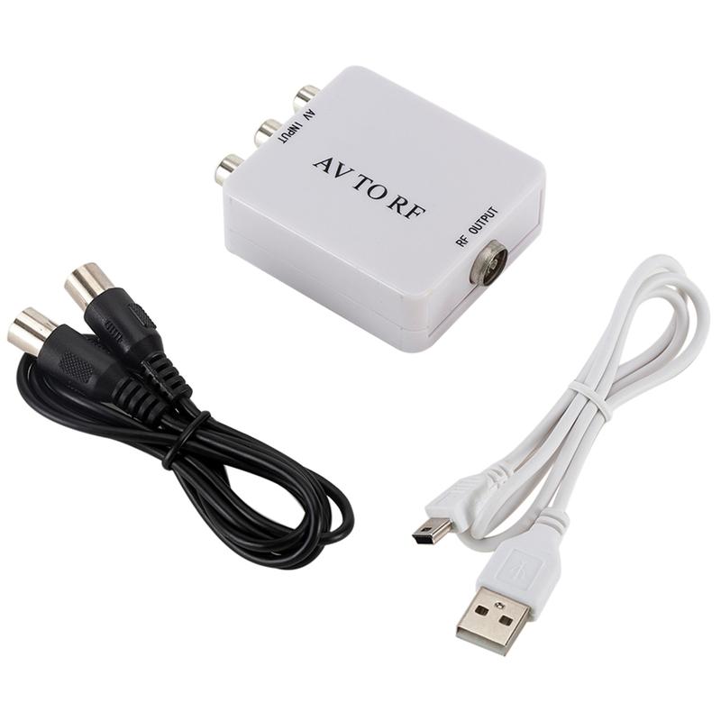 AV To RF Video Converter Adapter Box Support RF 67.25/61.25MHz TV Switcher RCA CVSB to RF Adapter Converter 7