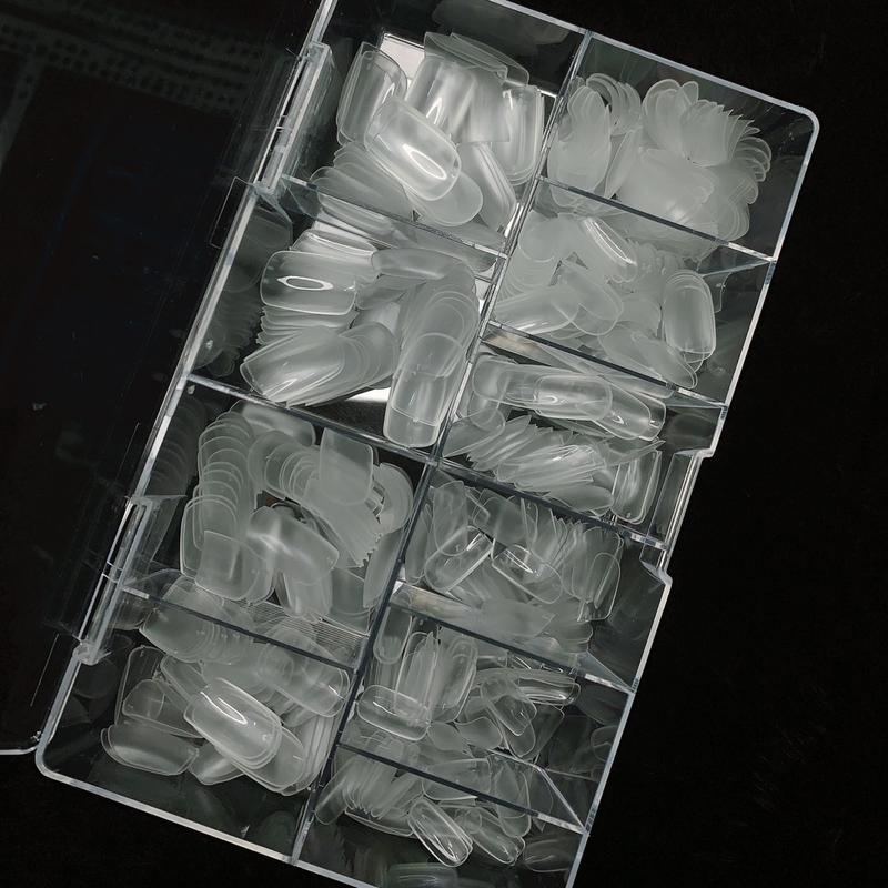  Hộp úp form vuông ngắn Hàn màu trong có nhám phụ kiện nail 