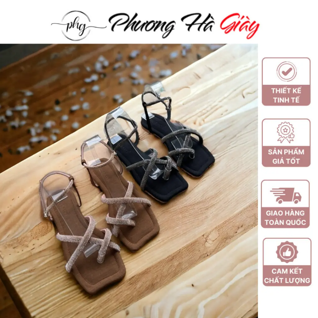Dép Sandal Bệt Xỏ Ngón 538 Quai Xoàn Đính Đá Lấp Lánh Xịn Xò Thời Trang Hottrend