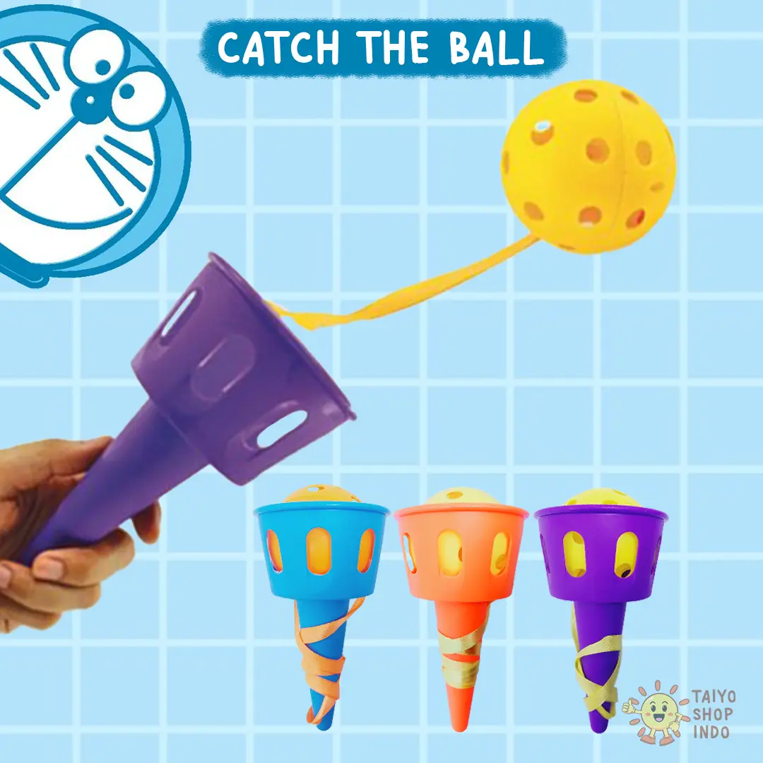 TAIYO Mainan Anak Catch The Ball Bola Tembak Cone Lempar Tangkap Plastik Permainan Edukasi