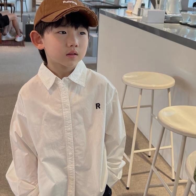 XẢ KHO - Áo Sơ Mi Chữ R Cho Bé Mặc Đi Học 10-34kg By DOUDOU KID