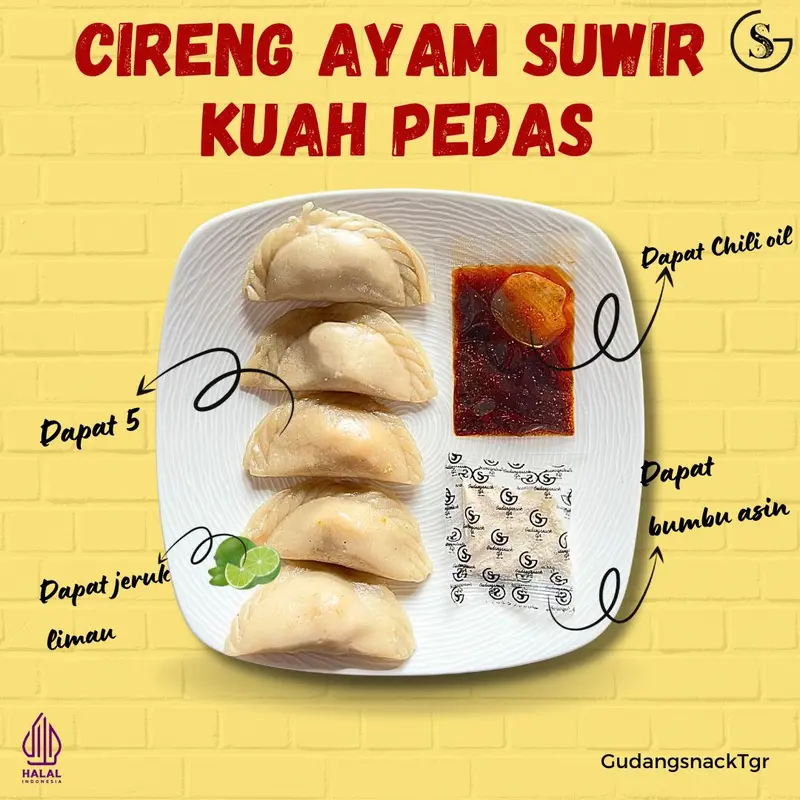 1 Bungkus Cireng Kuah Ayam Suwir Dapat 5 pcs Pedas Hotpot Instan GudangsnackTgr Asin Food Seblak 1