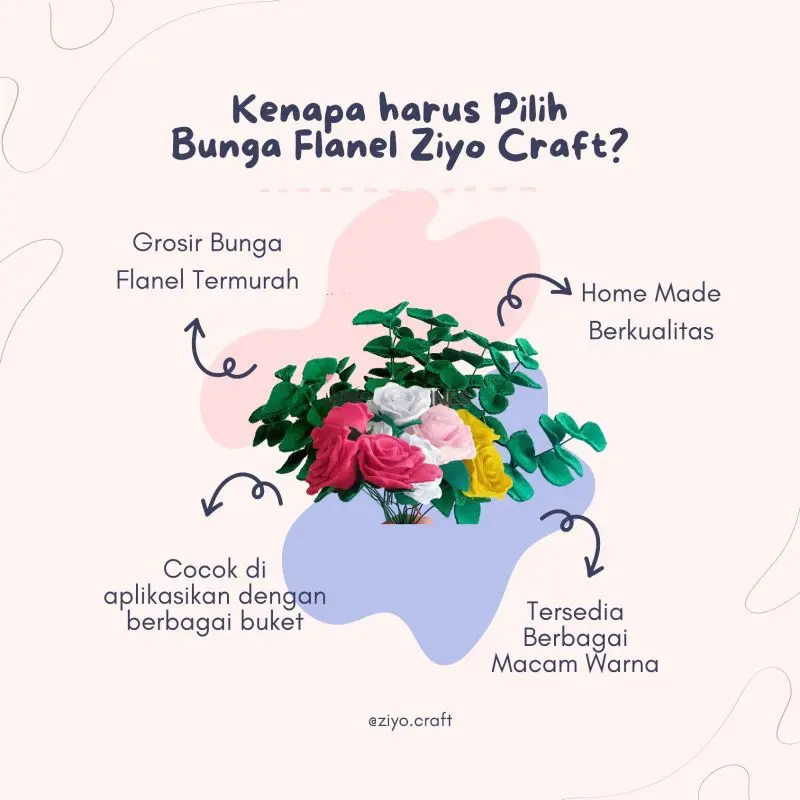 Bunga Mawar Flanel / Rose Flanel satuan 2