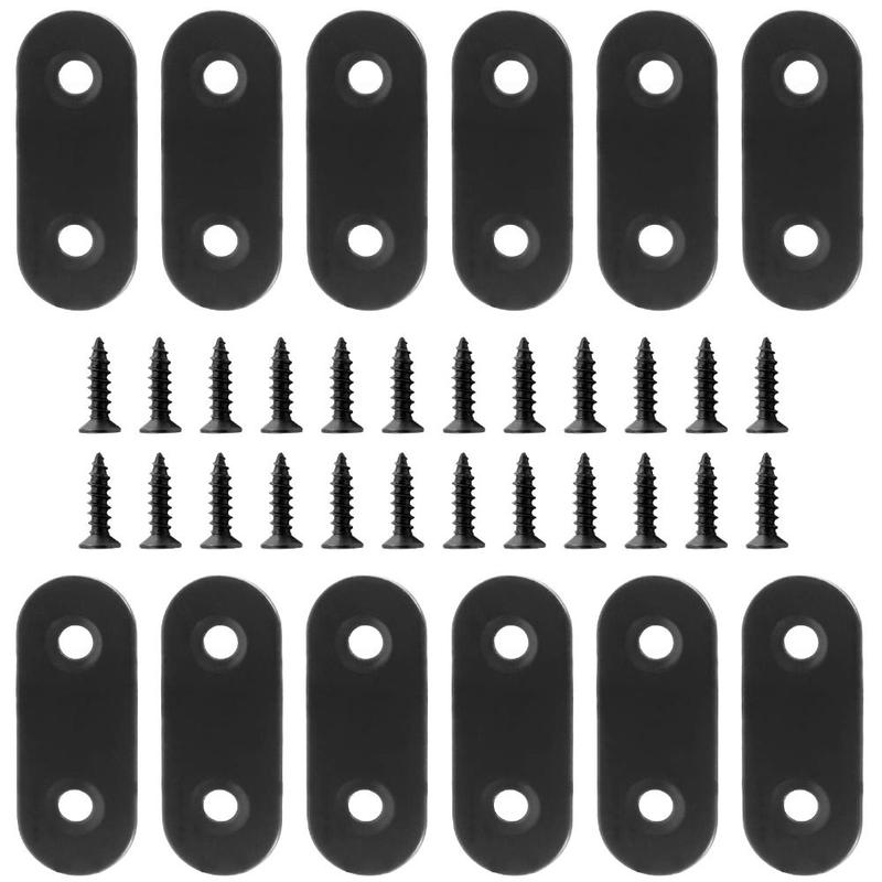 Product Introduction of 12PCS Anti-corrosion 40x16mm/1.6” X 0.6” Straight Brace Stainless Steel Black Straight Metal Brackets Stainless Steel Flat Brace For Furniture 14