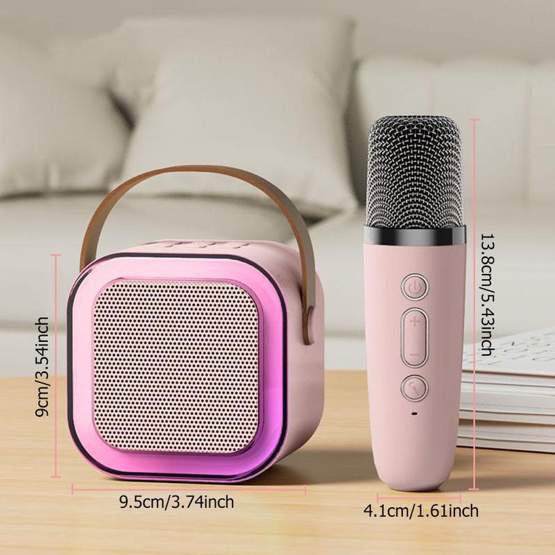 Product Introduction of Portable Wireless Karaoke Speaker with Mic, HIFI Stereo Sound KTV Speaker with RGB Colorful LED Lights, LED Lights Karaoke Machine for Outdoor Sports Travel Home Decor Living Room, Back to School, Bedroom Accessories, House Accessories for Bedroom Girls 5