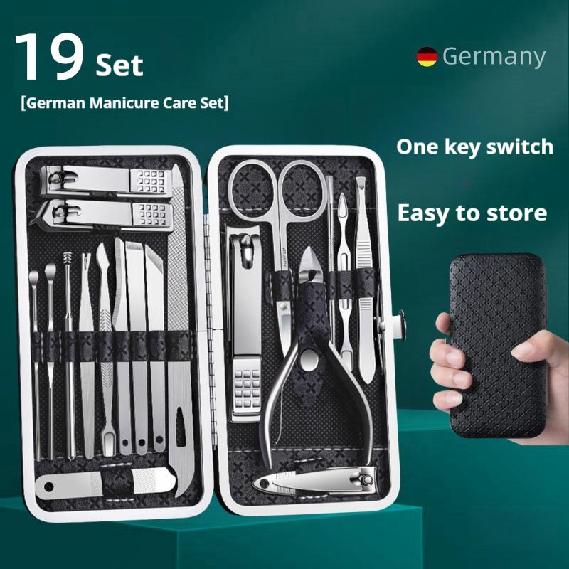 Bộ Bấm Móng Tay, Thép Không Gỉ, Bộ Hoàn Chỉnh, Để Sử Dụng Tại Nhà, Có Miệng Nghiêng, Loại Bỏ Da Chết, Ngoáy Tai, Bấm Móng Tay, Dụng Cụ Cắt Tỉa Chân, Bao Gồm Tất Cả