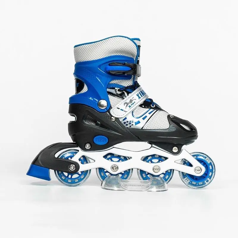 Giày trượt Patin 1 hàng, 2 hàng, 4 bánh phát sáng kèm đồ bảo hộ, Giày Patin Sport 4