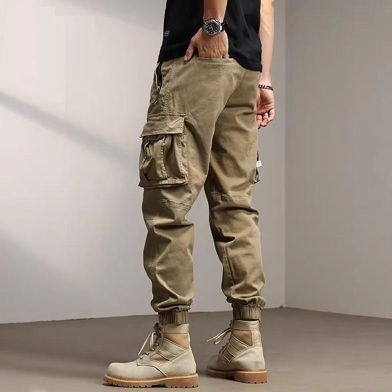 M-5XL Men Cargo Pants Sweatpants Drawstring Elastic Waist Spring Summer Autumn Winter Casual Korean Street Loose Long Tactical Military Plus Size Black Khaki Grey Green 0