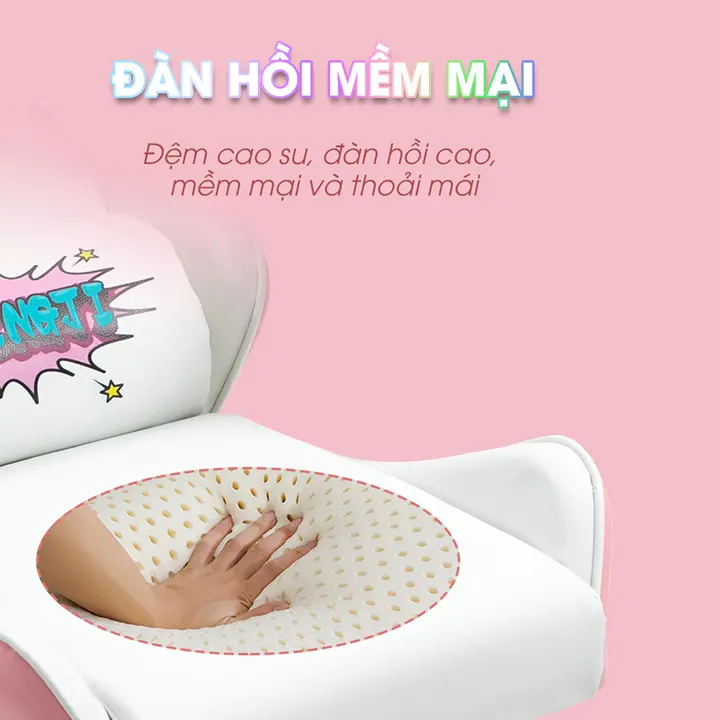 Ghế gaming nữ có loa bluetooth kết hợp dải đèn led, ghế livestream cao cấp có ngả lưng, gác chân 5