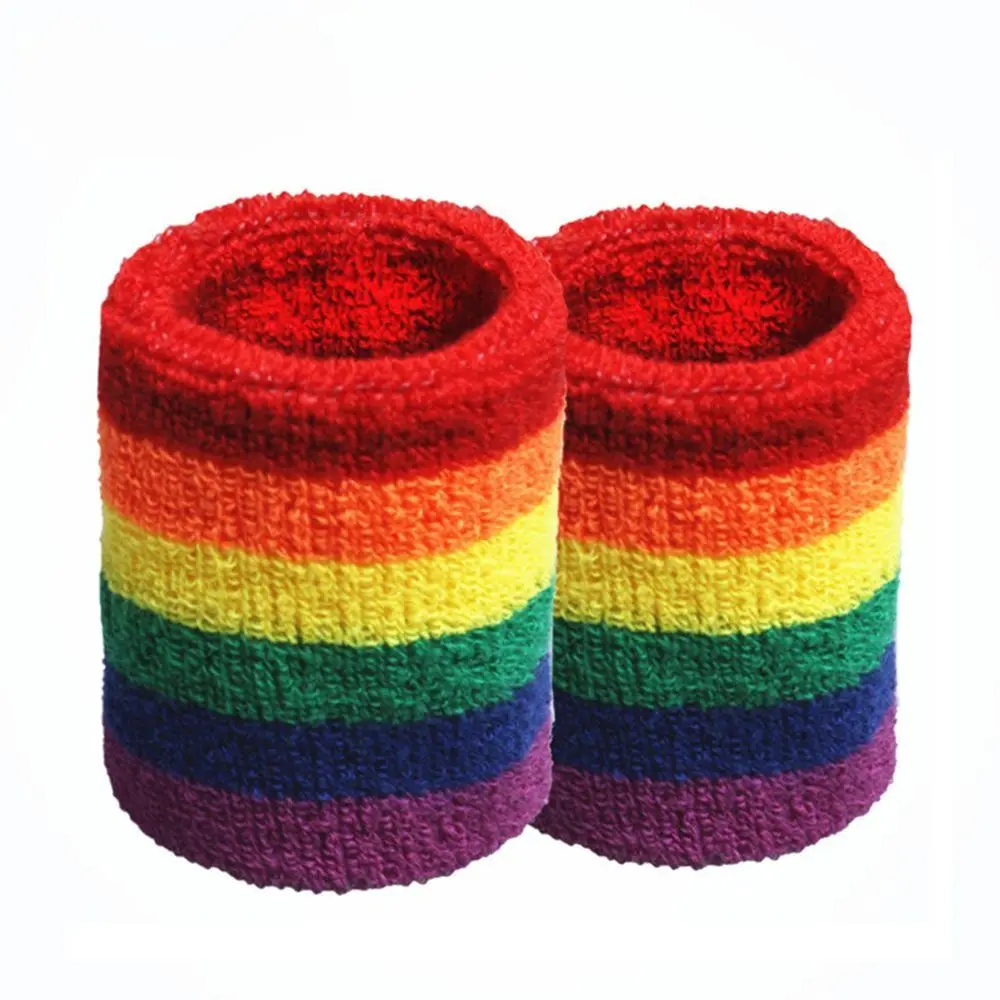 Fitness Breathable Motion Protective Device Rainbow Color Bracers Left or Right Hand Wristband Wrap Hand