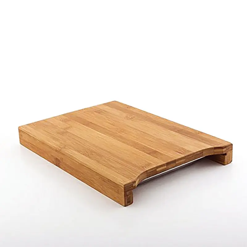 Taylor & Brown Bamboo Organic Wooden Chopping Board Kitchen Cutting Slicing with Sliding Stainless Steel Tray for Food Prep, Meat, Vegetables & Bread, 35cm x 24cm x 4cm 2