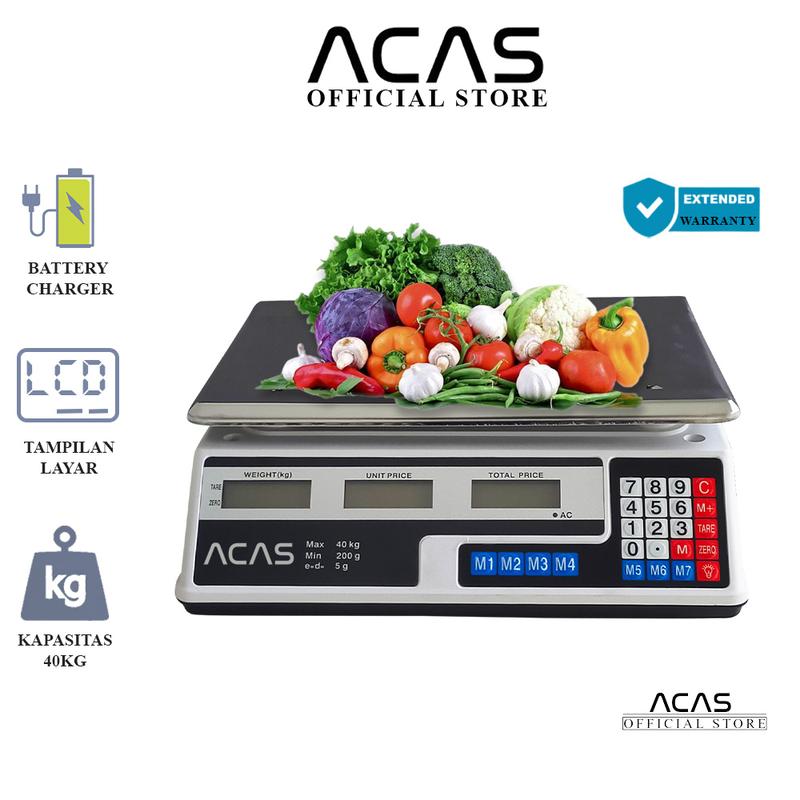 ACAS 6208 40Kg / 200Gr Timbangan Duduk Digital Meja Double Display ...