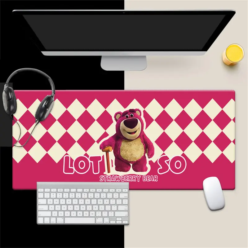 Mouse Pad Mousepad Keyboard Sticker Cute Character Karakter Lucu Strawberry Bear 0