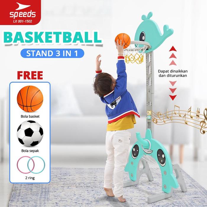 Gambar SPEEDS Mainan Ring Bola Basket Anak 4in1 Gawang Bola Anak Ring Latihan Motorik LX 001-1502 dari Speeds Store Kota Surabaya Tokopedia