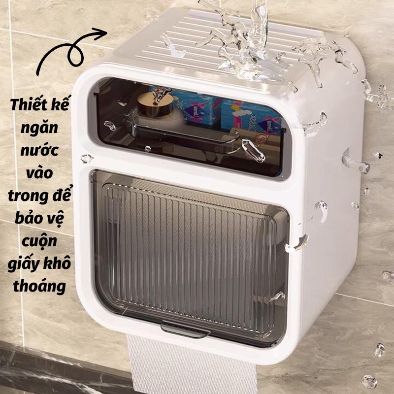 hộp đựng vệ sinh 2 tầng dán tường chống thấm nước có ngăn kéo 4