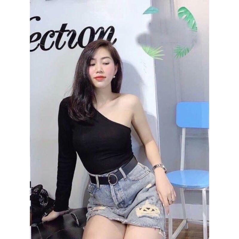 Áo dài tay lệch vai 1 ống sexy Nữ