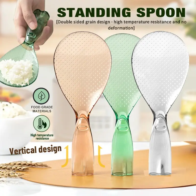 Rice Paddle Non-Stick Rice Spoon Stand-up Serving Spatula Vertical Rice ...