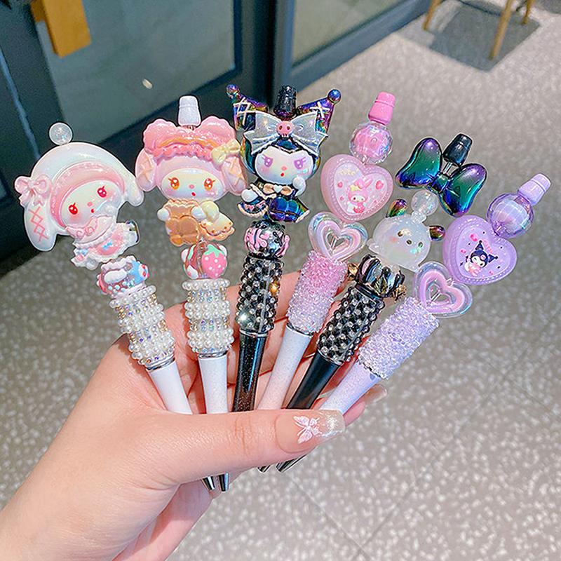 Product Introduction of Sanrio Bead String Pen Kawaii Hello Kitty Cinnamoroll Cute Cartoon DIY Pen Pompompurin Kuromi My Melody Stationery Birthday Gift 16
