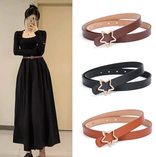 Thắt lưng nữ, dây nịt nữ, đai váy nữ, mặt hình ngôi sao - TLN004 0