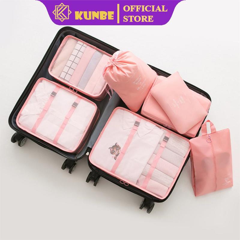 Set 7 Túi Đựng Đồ Du Lịch KUNBE Nhiều Kích Cỡ Đa Năng Cho Vali Luôn Gọn Gàng, Ngăn Nắp Bag Nam