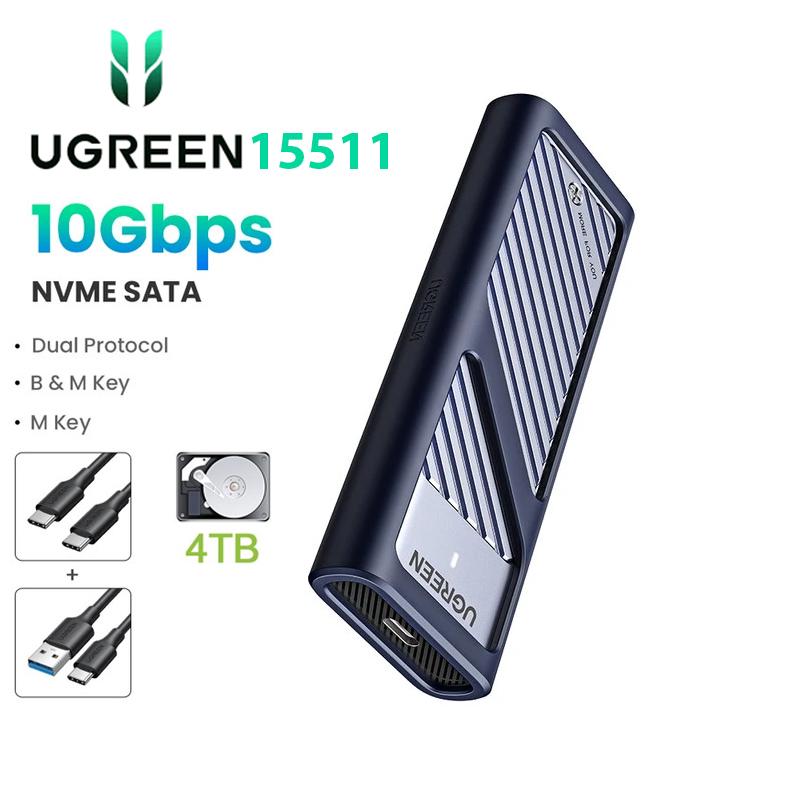 Box ổ cứng SSD M.2 NVMe USB 3.2 10Gbps Ugreen CM559,Hỗ trợ 4TB, UASP Trim cho M-Key và M&B Key 2230/2242/2260/2280 (BOX KHÔNG KÈM Ổ CỨNG)