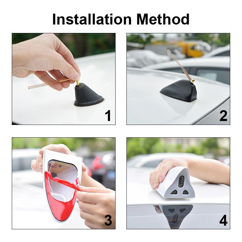 Product Introduction of 1PC Universal Car Shark Fin Antenna Solar Power Warning Flashing Lamp Antenna Aerial FM/AM Decoration Light Accessories Automotive 32