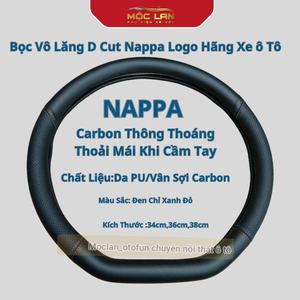 Bọc Vô Lăng Dcut Nappa Da Mềm Logo Hãng Xe ô Tô KIA,Ford,Vinfast,MG Size 34,36,38cm Phù Hợp  Nội Thất Nhiều Xe