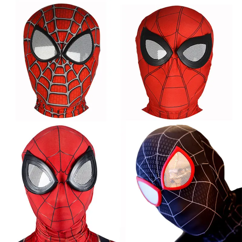 Halloween  Cosplay Peregangan Masker Hood untuk Anak-anak dan Orang Dewasa Spider-Man Avengers Iron Spider-Man Spider-Man Kostum Fabric