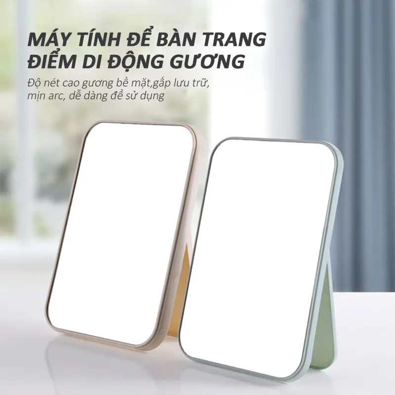 [Bồi thường thiệt hại]Gương trang điểm mặt  Gương trang điểm để bàn Gương trang điểm gấp lớn Gương vuông di động Mỹ Phẩm